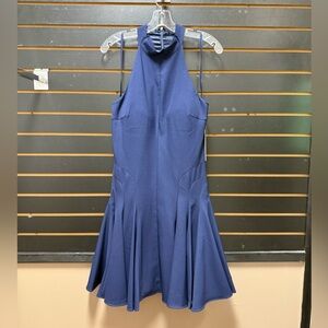 Jovani Navy Halter Fit & Flare Dress Built-In Bra NWT Size 12